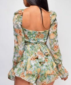Emprada Temptation Green Floral Romper 5 Emprada Temptation Green Floral Romper
