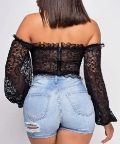 Emprada North Black Lace Off Shoulder Top Tops 6 Emprada North Black Lace Off Shoulder Top Tops
