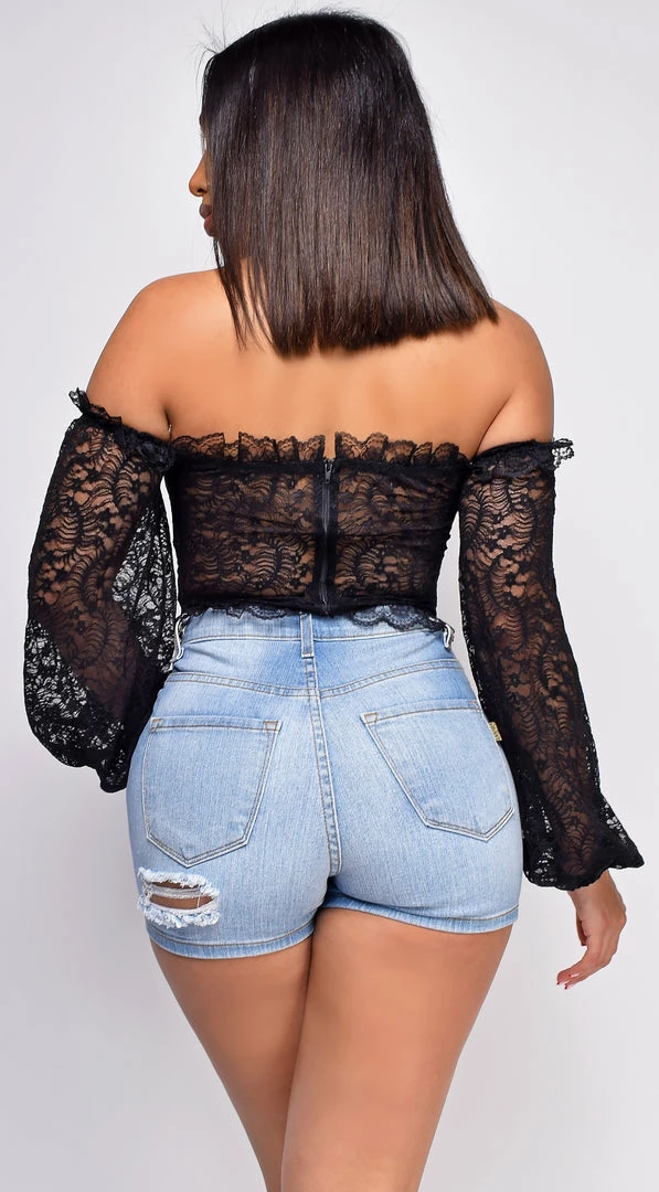 Emprada North Black Lace Off Shoulder Top Tops 3 Emprada North Black Lace Off Shoulder Top Tops
