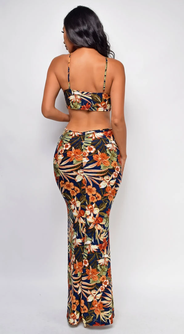 Emprada Kendari Navy Blue Floral Print Cut Out Dress 2 Emprada Kendari Navy Blue Floral Print Cut Out Dress