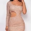 Emprada Ingrid Gold Cut Out Sequin Dress Dresses