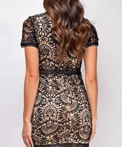 Emprada Arden Beige Black Lace Dress Dresses 5 Emprada Arden Beige Black Lace Dress Dresses