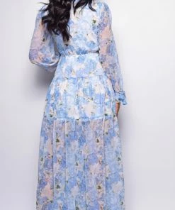 Emprada Janet Blue Floral Print Maxi Dress Dresses 6 Emprada Janet Blue Floral Print Maxi Dress Dresses