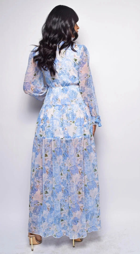 Emprada Janet Blue Floral Print Maxi Dress Dresses 3 Emprada Janet Blue Floral Print Maxi Dress Dresses