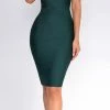 Emprada Dresses Anniston Hunter Green Bandage Dress