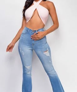 Emprada Ivana Pink Wrap Halter Neck Crop Top 7 Emprada Ivana Pink Wrap Halter Neck Crop Top