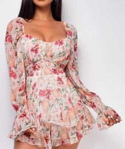 Emprada Jumpsuits & Rompers Temptation White Floral Romper