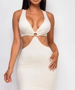 Emprada Dresses Ania Nude Cut Out Ring Dress