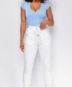 Emprada Tops Go Deep Light Blue Short Sleeve Bodysuit