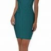 Emprada Jocelyn Blue Teal One Shoulder Bandage Dress