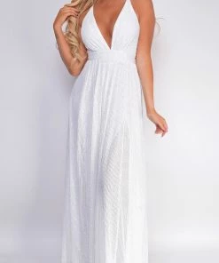 Emprada Dresses Renetta White Sequin Gown