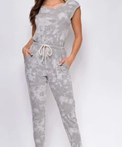 Emprada Loungewear Lilly Grey Tie-Dye Jumpsuit