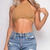Emprada Jayleen Brown Taupe Crop Top