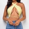 Emprada Galia Yellow Halter Top