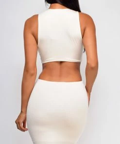 Emprada Dresses Ania Nude Cut Out Ring Dress