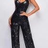 Emprada Jiya Black Sequin Jumpsuit Jumpsuits & Rompers