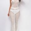 Emprada Charvi White Crochet Cover Up Jumpsuit