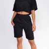 Emprada Loungewear Nia Black Crop Drawstring Top And Short Set