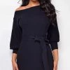 Emprada Larissa Black Off Shoulder Sweater Dress Dresses