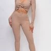 Emprada Loungewear Jermaine Beige Taupe Ribbed Set