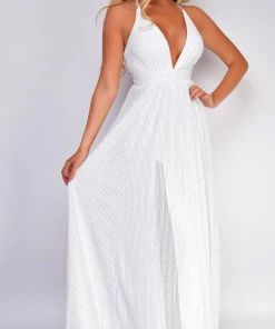 Emprada Dresses Renetta White Sequin Gown