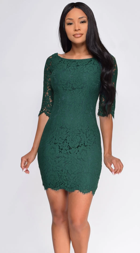 Emprada Dresses Nalani Hunter Green Lace Dress 1 Emprada Dresses Nalani Hunter Green Lace Dress