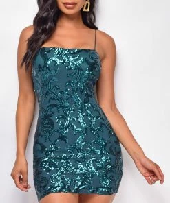 Emprada Florence Hunter Green Sequin Dress