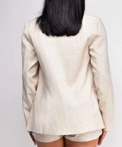 Emprada Rosalie Beige Linen Blazer Short Set Sets 9 Emprada Rosalie Beige Linen Blazer Short Set Sets