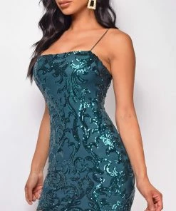 Emprada Florence Hunter Green Sequin Dress