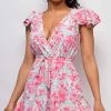 Emprada Jordy Mint Pink Floral Romper Jumpsuits & Rompers