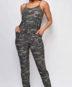 Emprada Jumpsuits & Rompers Jorja Green Camo Jumpsuit
