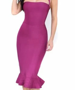 Emprada Kayden Plum Mermaid Bandage Dress