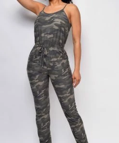 Emprada Jumpsuits & Rompers Jorja Green Camo Jumpsuit