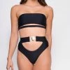 Emprada Marietas Black Bandeau Top High Waist Bikini Swimsuit