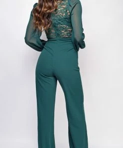 Emprada Jumpsuits & Rompers Skye Green Lace Jumpsuit
