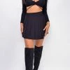 Emprada Tops Lindy Black Long Sleeve Front Twist Crop Top