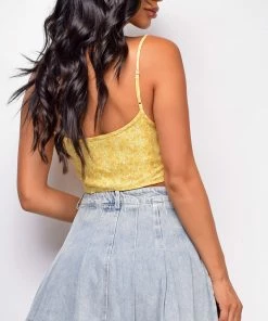 Emprada Zuri Blue Pleated Denim Skirt Bottoms