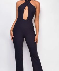Emprada Bonita Black Cross Over Jumpsuit Jumpsuits & Rompers