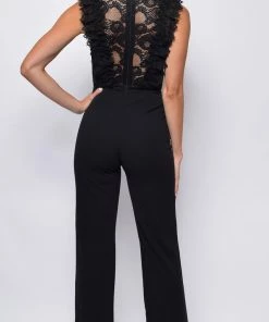 Emprada Jumpsuits & Rompers Vanna Black Crochet Flared Leg Jumpsuit 5 Emprada Jumpsuits & Rompers Vanna Black Crochet Flared Leg Jumpsuit