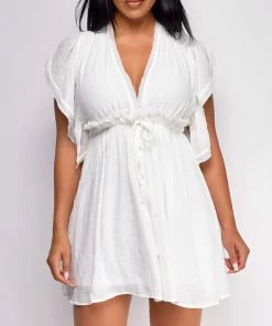 Emprada Moana White Mini Dress Dresses
