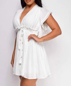 Emprada Moana White Mini Dress Dresses