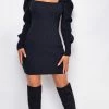 Emprada Terra Black Knit Sweater Dress Dresses
