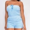 Emprada Loungewear Atara Blue Terry Tube Romper