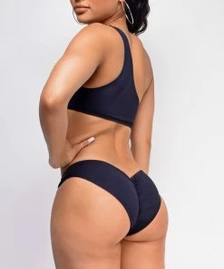 Emprada Samana Black One Shoulder Bikini Swim