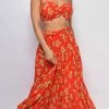 Emprada Dresses Cala Saona Orange Red Floral Print Set