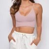Emprada Luca Dusty Rose Pink Seamless Ribbed Spaghetti Strap Brami Loungewear