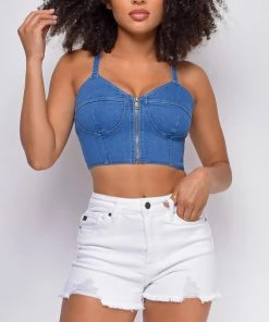 Emprada In Motion White Denim High Waist Frayed Hem Shorts Bottoms 7 Emprada In Motion White Denim High Waist Frayed Hem Shorts Bottoms