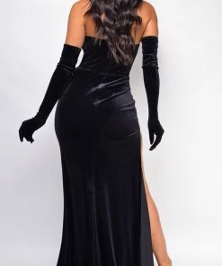 Emprada Dresses Mar Black Velvet Vintage Gown
