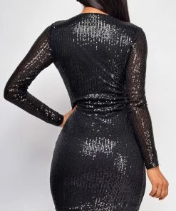Emprada Imelda Black Sequin Dress Dresses
