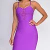 Emprada Oliva Purple Corset Detail Bandage Dress Dresses